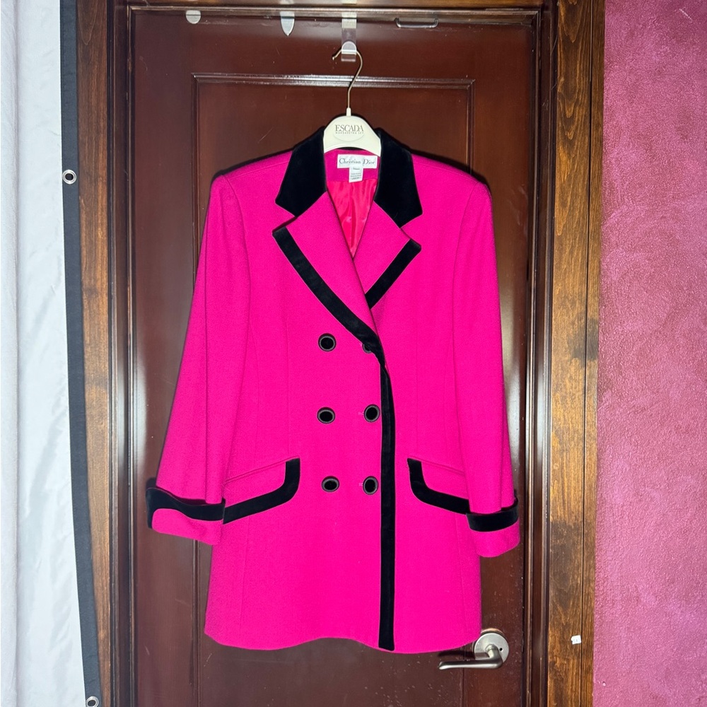 Christian dior Women's Pink Double-Breasted wool coat jacket